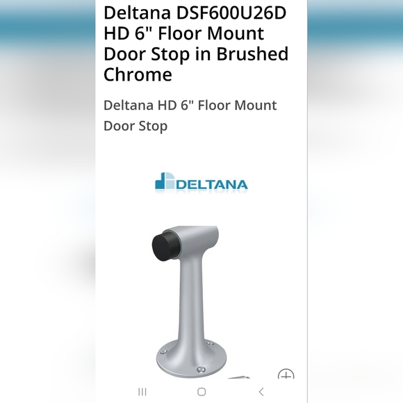 Deltana DSF600U26DHD 6" Floor MountDoor Stop in Brushed Chrome - Picture 1 of 5